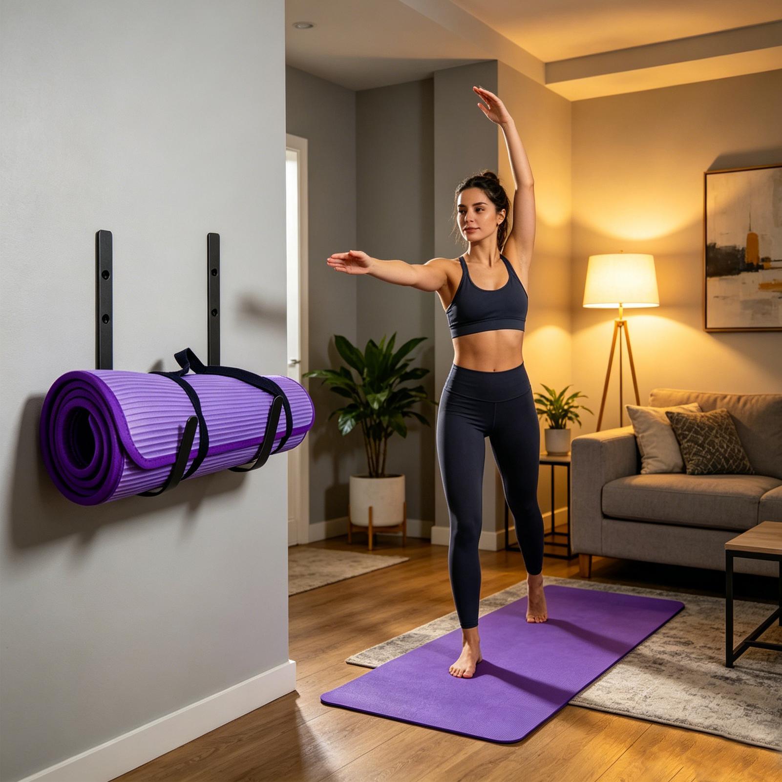 Pilates Yoga Room - Yoga Mat Wall Mount Foam Roller
